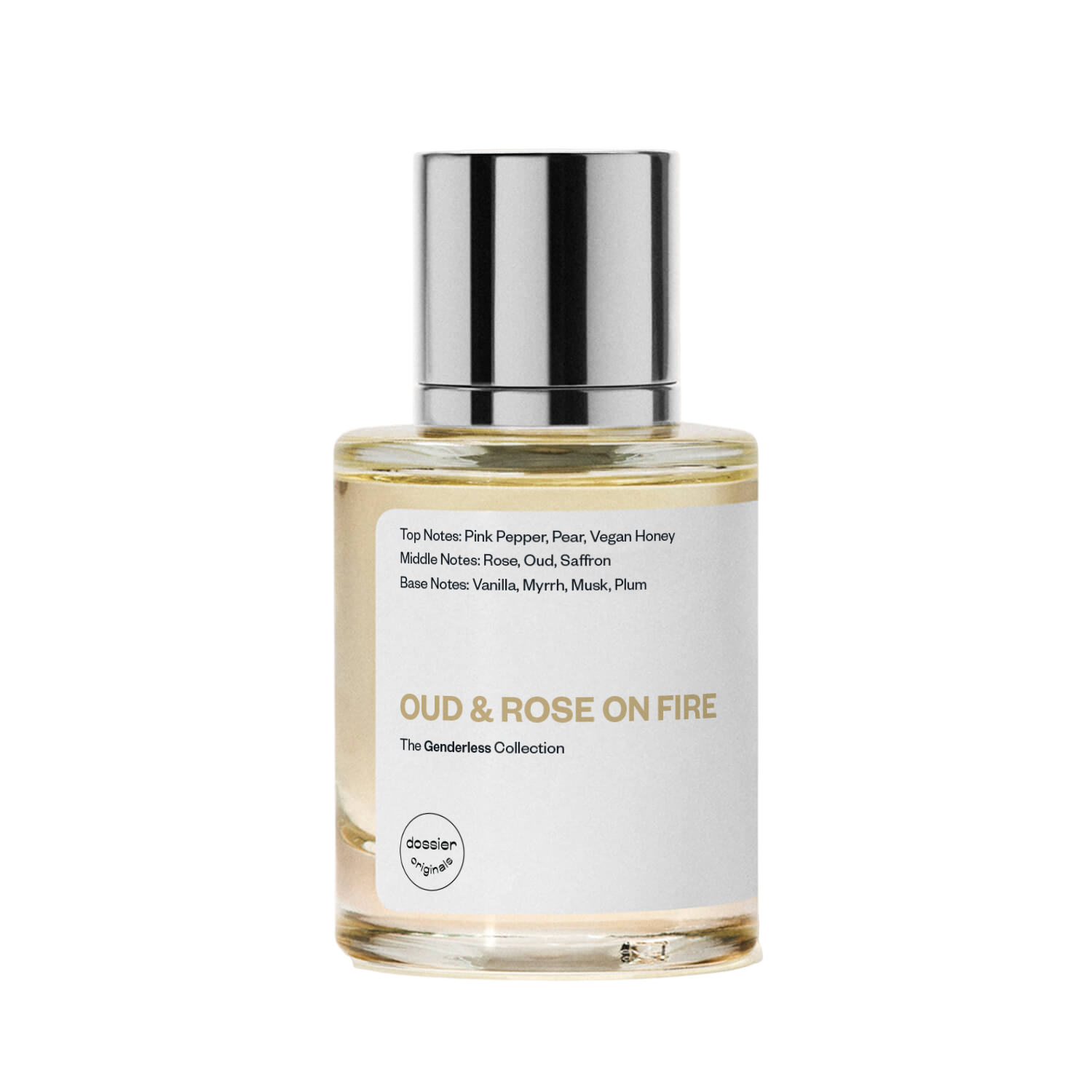 Dossier Oud & Rose on Fire bottle